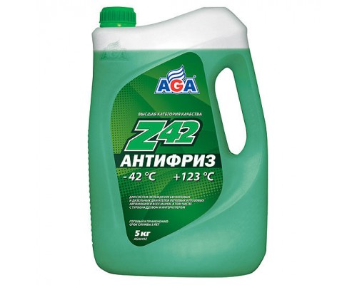 АНТИФРИЗ AGA Z42 G12++ -42 С ЗЕЛЕНЫЙ 5 КГ                                                           