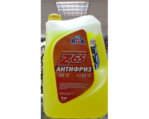 АНТИФРИЗ AGA Z65 G12++ -65 С ЖЕЛТЫЙ 5 КГ                                                            