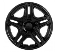 КОЛПАКИ КОЛЕСНЫЕ ДЕКОРАТИВНЫЕ R14 ЧЕРНЫЙ ГЛЯНЕЦ STAR ДАКАР (4 ШТ.)                                