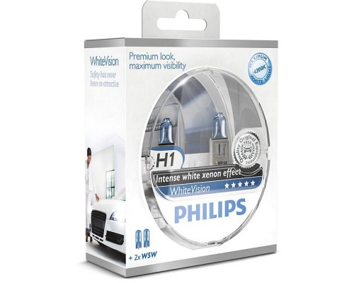 ЛАМПА H1 12V 55W P14.5S WHITE VISION 4300K PHILIPS                                                  