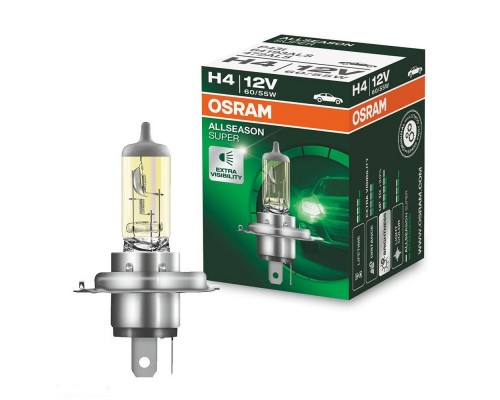 ЛАМПА ГАЛОГЕННАЯ H4 12V 60/55W OSRAM ALLSEASON SUPER (+30% СВЕТА) (1 ШТ.)                         