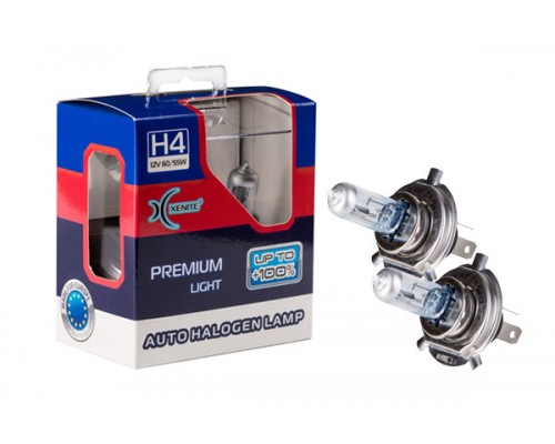 ЛАМПА ГАЛОГЕННАЯ H4 12V 60/55W XENITE+100% 3600K 2ШТ. 1007119                                     