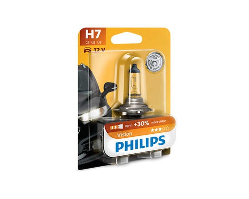 ЛАМПА ГАЛОГЕННАЯ H7 12V 55W PHILIPS VISION (+30%)                                                 