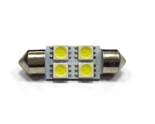ЛАМПА СВЕТОДИОДИОДНАЯ 12V SV8.5 САЛОННАЯ 4SMD 5050 К-Т 2ШТ RED                                      