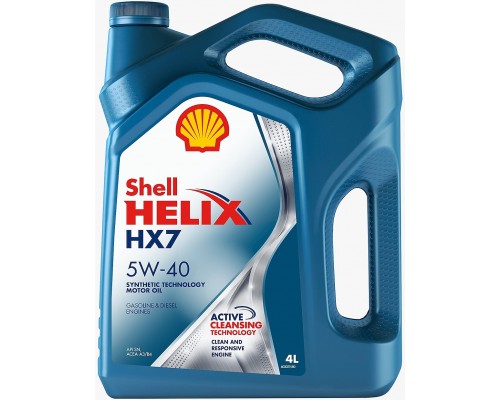 МАСЛО МОТОРНОЕ SHELL HELIX HX7 5W-40 SP/CF A3/B3/B4 ПОЛУСИНТЕТИЧЕСКОЕ 4 Л                           