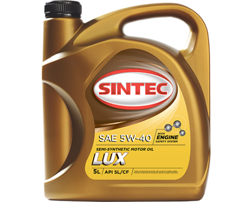 МАСЛО МОТОРНОЕ SINTEC ЛЮКС 5000 5W40 SL/CF (П/СИНТ. 4 Л) 600237                                   