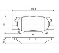 КОЛОДКИ ТОРМОЗНЫЕ D2250 ЗАДН. TOYOTA HARIER / LEXUS RX300 03-                                       