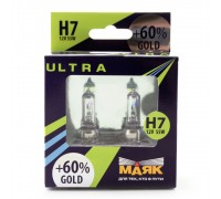 ЛАМПА ГАЛОГЕННАЯ H7 12V 55W МАЯК GOLD УЛЬТРА NEW (+60%) (2 ШТ.)                                   