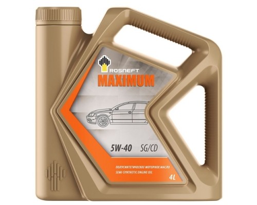 МАСЛО МОТОРНОЕ РОСНЕФТЬ MAXIMUM 5W40 SG/CD (4 Л) П/СИНТ.                                          