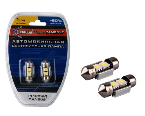ЛАМПА ПОДСВЕТКИ СВЕТОДИОДНАЯ C5W 12V XENITE CAN2317 (2 ШТ.)                                       