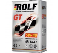 МАСЛО МОТОРНОЕ ROLF GT 5W40 SN/CF (4 Л) СИНТ.                                                     