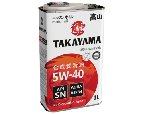 МАСЛО МОТОРНОЕ TAKAYAMA 5W30 SN (1 Л) СИНТ. (МЕТАЛЛ)                                              