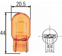 ЛАМПА АВТО 12V-21W  KBA1063 (ЖЕЛТАЯ)                                                                