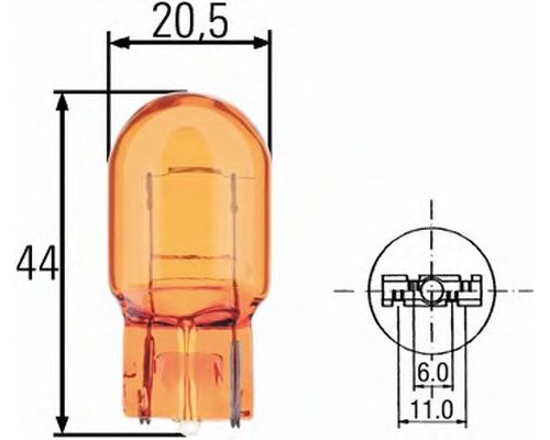 ЛАМПА АВТО 12V-21W  KBA1063 (ЖЕЛТАЯ)                                                                
