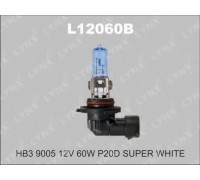 ЛАМПА АВТО 12V/60W HB3 SUPER WHITE  LYNXAUTO  L12060B                                               