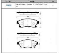 КОЛОДКИ ТОРМОЗНЫЕ CKKD-21 (GK0449) ПЕРЕД. CHEVROLET CRUZE 09- , OPEL ASTRA J 09-                    