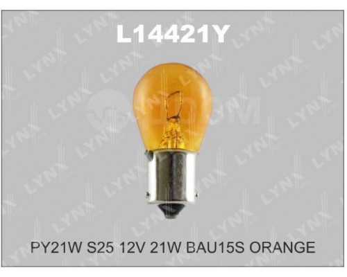 ЛАМПА АВТО 12V PY21W ОРАНЖЕВАЯ L14421Y                                                              