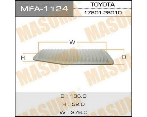 ФИЛЬТР ВОЗДУШНЫЙ MFA-1124 TOYOTA RAV 4 00-. PREVIA 00- (1AZFE. 2AZFE)                               