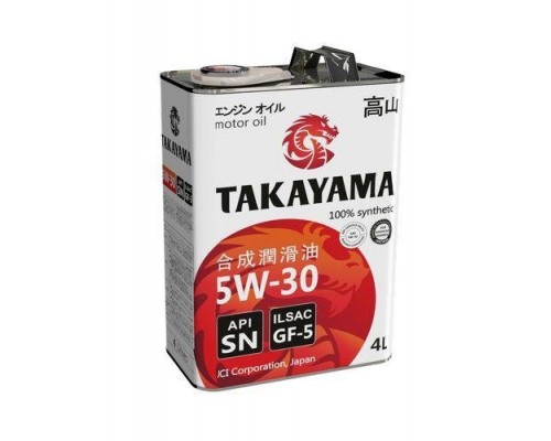МАСЛО МОТОРНОЕ TAKAYAMA 5W30 SL/CF (СИНТ, 4 Л) 605522                                               
