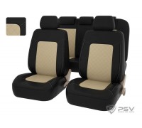 ЧЕХЛЫ АВТОМОБИЛЬНЫЕ ЭКО-КОЖА БЕЖЕВЫЕ PSV ELEGANT NEXT 129199                                      