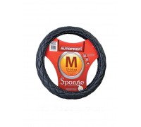 ОПЛЕТКА НА РУЛЬ M КОЖА СТЕГАНАЯ, ЧЕРНАЯ (M) AUTOPROFI SP-9010                                       