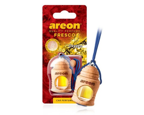 АРОМАТИЗАТОР ПОДВЕСНОЙ (OXYGEN/КИСЛОРОД) AREON FRESCO (ДЕРЕВЯННАЯ БУТЫЛОЧКА)                      