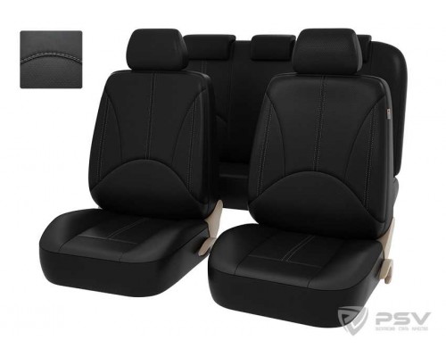 ЧЕХЛЫ АВТОМОБИЛЬНЫЕ УНИВЕРСАЛЬНЫЕ ЭКО-КОЖА ЧЕРНЫЙ PSV IMPERIAL NEXT (БЕЛАЯ СТР                    