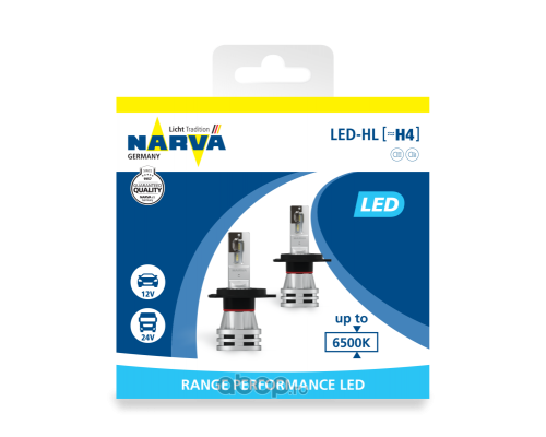 ЛАМПА СВЕТОДИОДНАЯ H4 12V/24V 6500К NARVA (2 ШТ.)                                                 