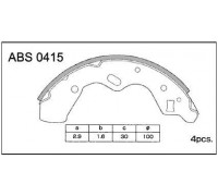 КОЛОДКИ БАРАБАННЫЕ ABS0415 MAZDA                                                                    