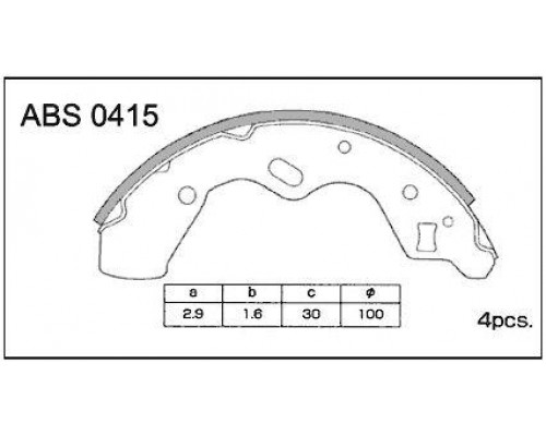 КОЛОДКИ БАРАБАННЫЕ ABS0415 MAZDA                                                                    