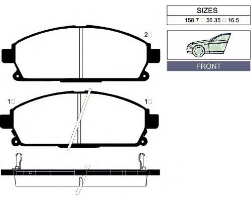 КОЛОДКИ ТОРМОЗНЫЕ 2342001 ПЕРЕД. NISSAN: PATHFINDER 97-04, X-TRAIL 01-                              