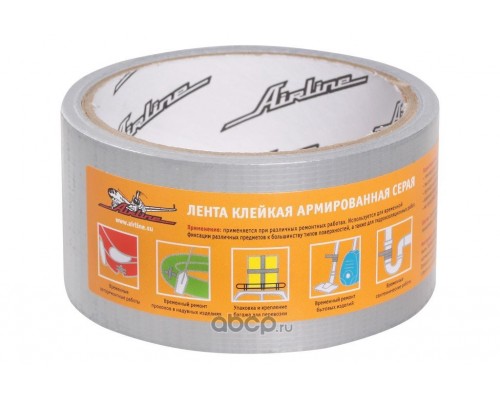 СКОТЧ АРМИРОВАННЫЙ 48 ММ Х 10 М AIRLINE (СЕРЫЙ)                                                   