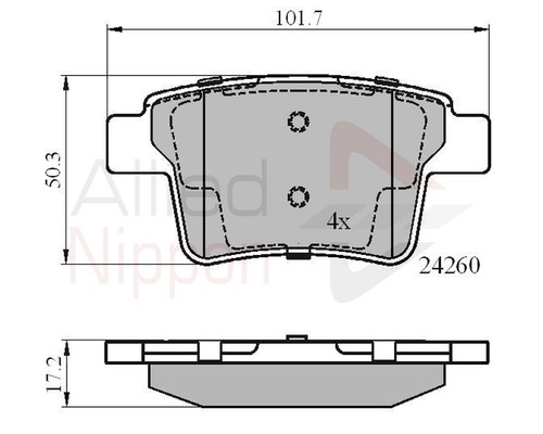 КОЛОДКИ ТОРМОЗНЫЕ ADB01557 ЗАДН. FORD MONDEO 1.8/2.0/2.5                                            