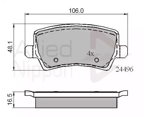 КОЛОДКИ ТОРМОЗНЫЕ ADB01613 ЗАДН. FORD MONDEO 07-                                                    