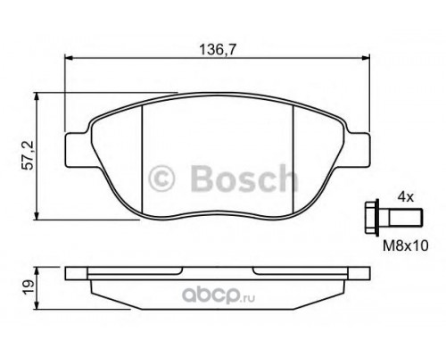 КОЛОДКИ ТОРМОЗНЫЕ 0986494038 FIAT DOBLO PANORAMA RUS. CITROEN C4.                                   