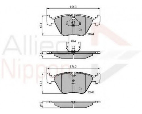 КОЛОДКИ ТОРМОЗНЫЕ ADB0358 BMW E30/E36/E46/E34/E32/Z3 Fr                                             