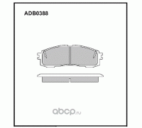 КОЛОДКИ ТОРМОЗНЫЕ ADB0388 TOYOTA MARK II                                                            