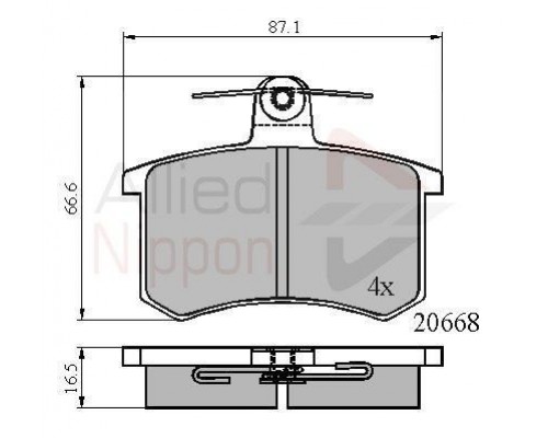 КОЛОДКИ ТОРМОЗНЫЕ ADB0558 80/90/100/200/A4/A6/A8 RR                                                 