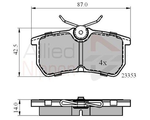 КОЛОДКИ ТОРМОЗНЫЕ ADB0705 FORD FOCUS I (ЗАД)                                                        