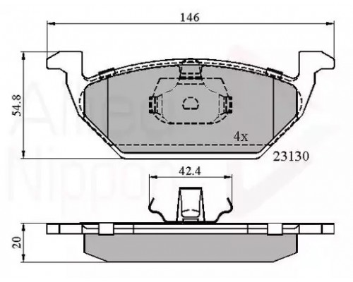 КОЛОДКИ ТОРМОЗНЫЕ ADB0737 AUDI A3/SEAT/VW/SKODA FR                                                  