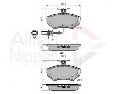 КОЛОДКИ ТОРМОЗНЫЕ ADB1736  VAG                                                                      