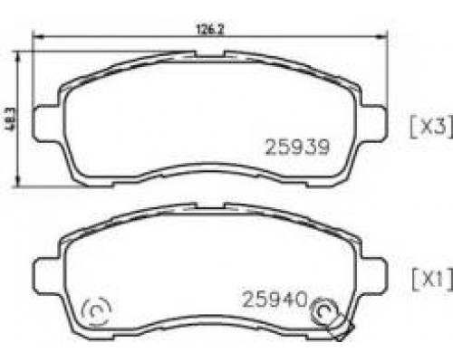 КОЛОДКИ ТОРМОЗНЫЕ ADB80007 MAZDA 2 07-,FORD FIESTA 08-                                              