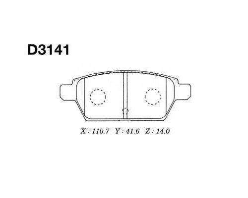 КОЛОДКИ ТОРМОЗНЫЕ D3141 MAZDA                                                                       