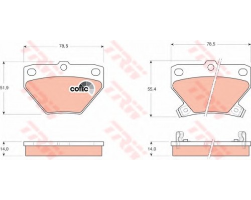 КОЛОДКИ ТОРМОЗНЫЕ GDB3243 CELICA 99-,COROLLA 01-,VITZ, YARIS, VERSO 99- Rr                          