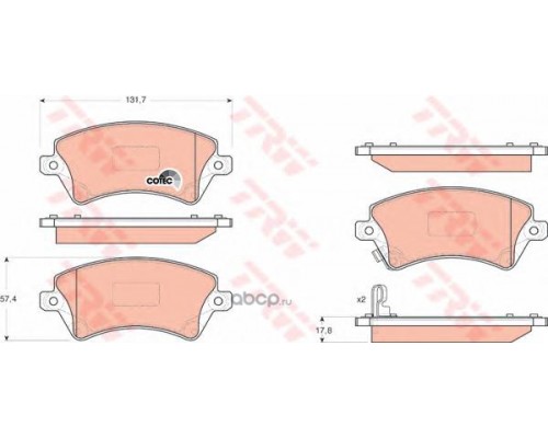 КОЛОДКИ ТОРМОЗНЫЕ GDB3288 TOYOTA COROLLA E110-120                                                   