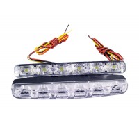 ДНЕВНЫЕ ХОДОВЫЕ ОГНИ 6 LED ВЫМПЕЛ DRL-HP-6 (С ПОВТОРИТ. ПОВОРОТА, ПЛАТС. КОРПУС)                  
