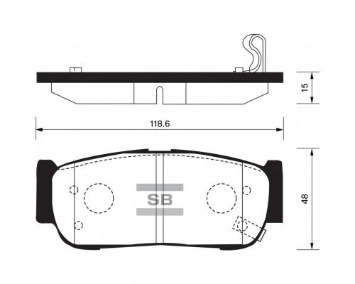 КОЛОДКИ ТОРМОЗНЫЕ SP1178 (ЗАД.)  HYUNDAI SANTA FE 05-                                               