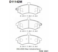 КОЛОДКИ ТОРМОЗНЫЕ ПЕРЕД. D11142M HYUNDAI ELANTRA 1.6/1.8/2.0 16V 01- / MATRIX 02                    