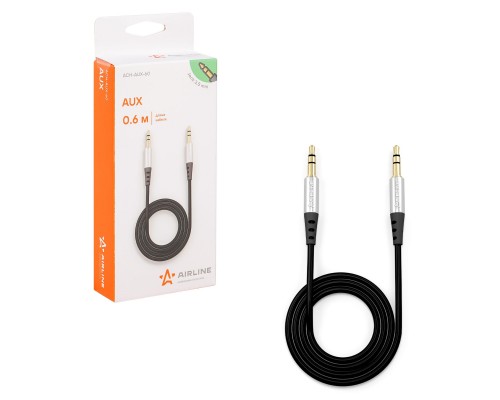 КАБЕЛЬ ДЛЯ ТЕЛЕФОНА AIRLINE AUX 3.5 MM JACK - 3.5 MM JACK 0,6М                                    