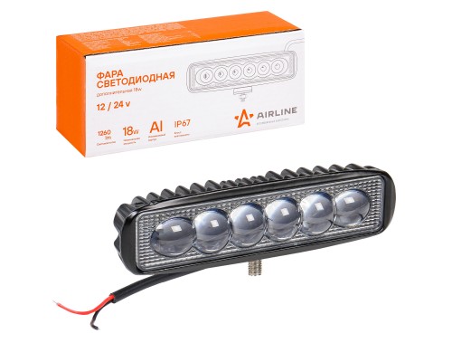 ФАРА СВЕТОДИОДНАЯ AIRLINE 6 LED 18W 12/24V ALED006                                                  